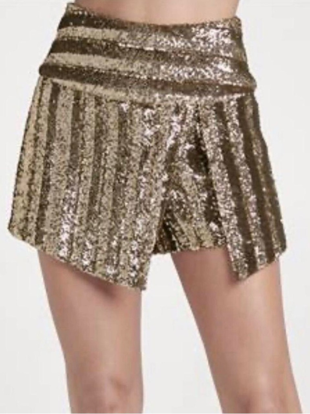 VENUS Gold Sequin Mini Skirt